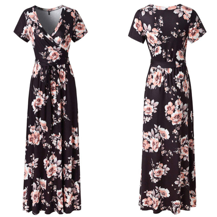 Womens Spring / Summer Printed Short Sleeve Dress Image 3