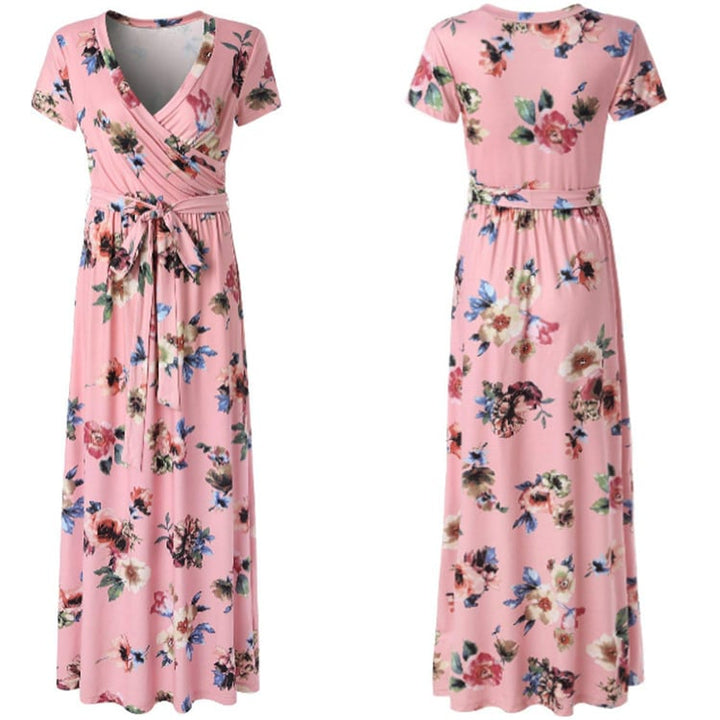 Womens Spring / Summer Printed Short Sleeve Dress Image 1