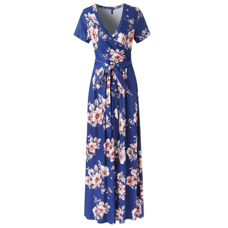 Womens Spring / Summer Printed Short Sleeve Dress Image 4