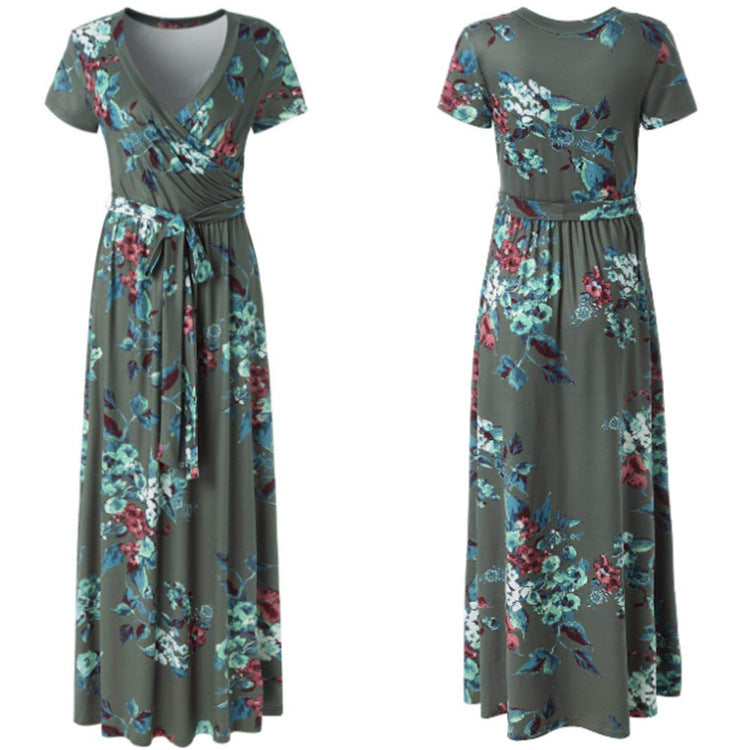 Womens Spring / Summer Printed Short Sleeve Dress Image 6