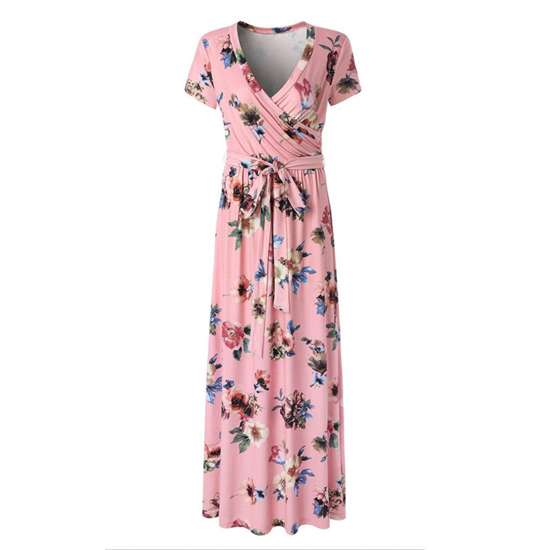 Womens Spring / Summer Printed Short Sleeve Dress Image 9