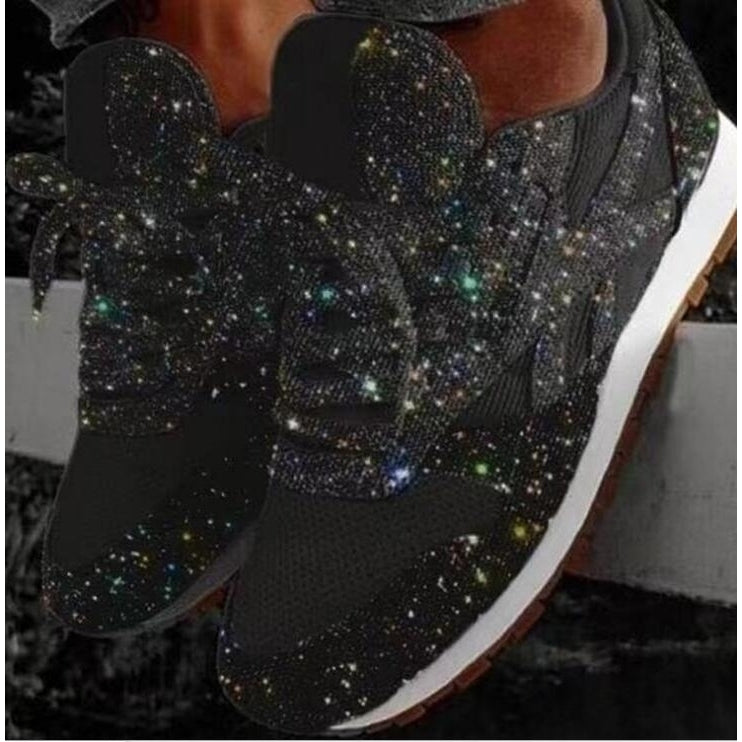 Sparkly Crystal Platform Sneakers Image 2