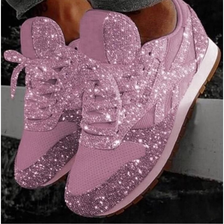 Sparkly Crystal Platform Sneakers Image 4