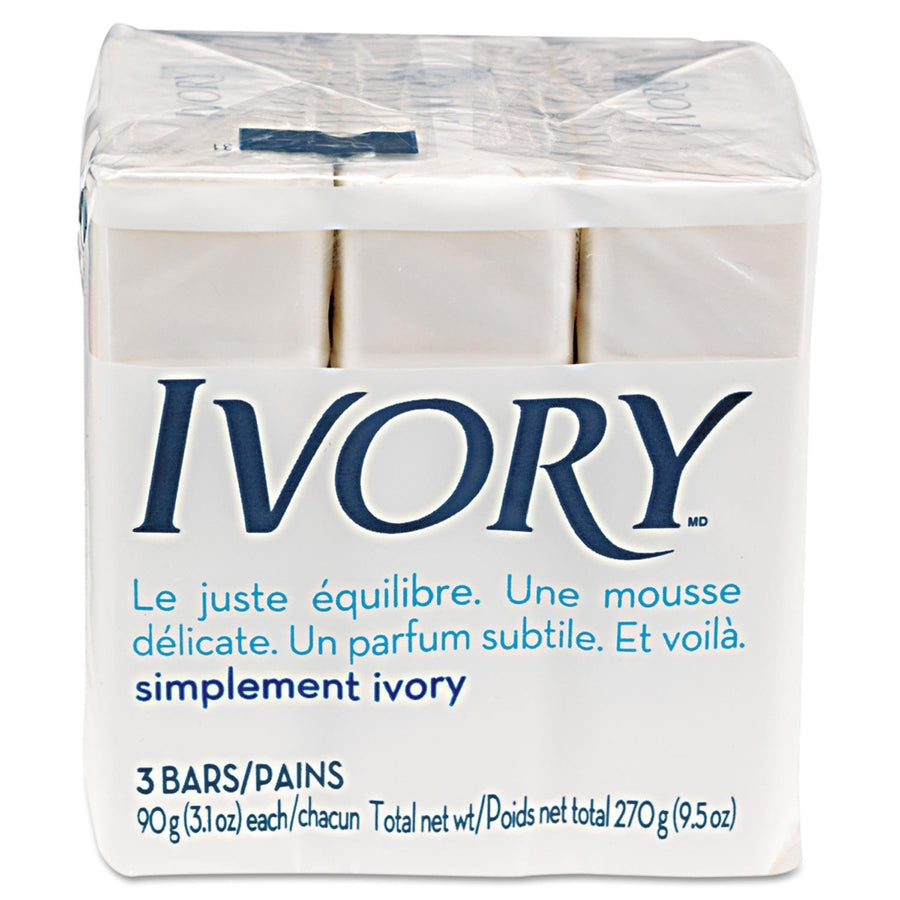 Ivory - Individually Wrapped Bath Soap, White, 3.1oz Bar, 3 Count Image 1