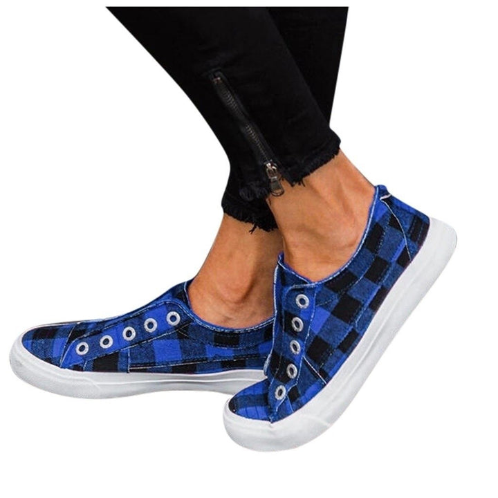 Plaid Sneaker Slides Image 1