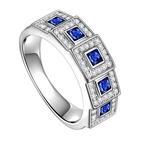 Fashion brand blue Artificial zircon ring Image 1