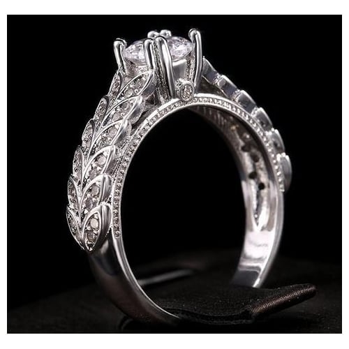 Creative trend double row Artificial zircon ring Image 3