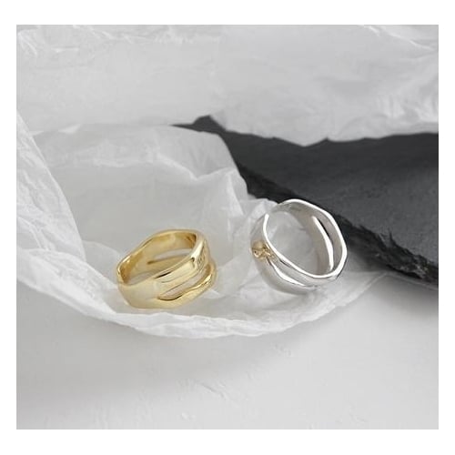 S Sterling Fashion style Ring ins irregular ring double opening Fashion style Ring Image 2