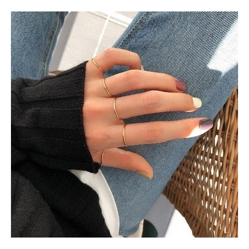 1.2-line ring S  pure Fashion style fine ring smooth line ring I Image 2