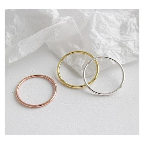 1.2-line ring S  pure Fashion style fine ring smooth line ring I Image 3