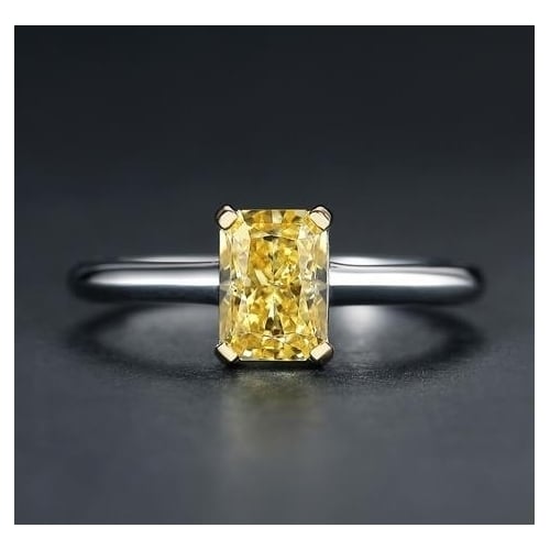 Sterling Fashion style Ring Popular style yellow womens ring simple Image 1