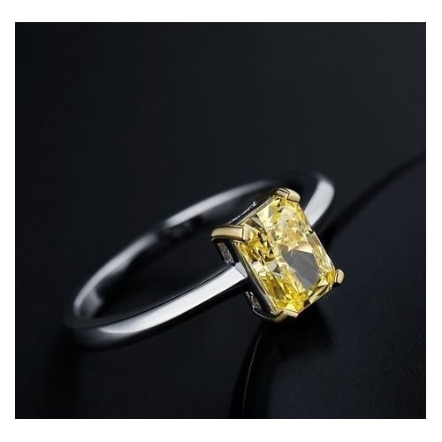 Sterling Fashion style Ring Popular style yellow womens ring simple Image 2