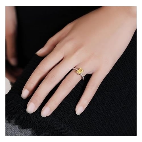 Sterling Fashion style Ring Popular style yellow womens ring simple Image 4