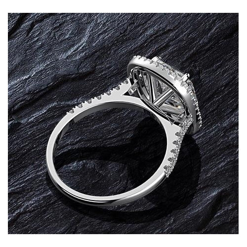 Luxury group inlay suit main stone 8 9mm high carbon ring Image 3