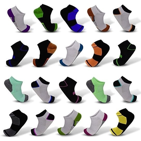 10-Pair Mystery Deal: Mens Moisture Wicking Low-Cut SocksSet of 10 Assorted Image 1