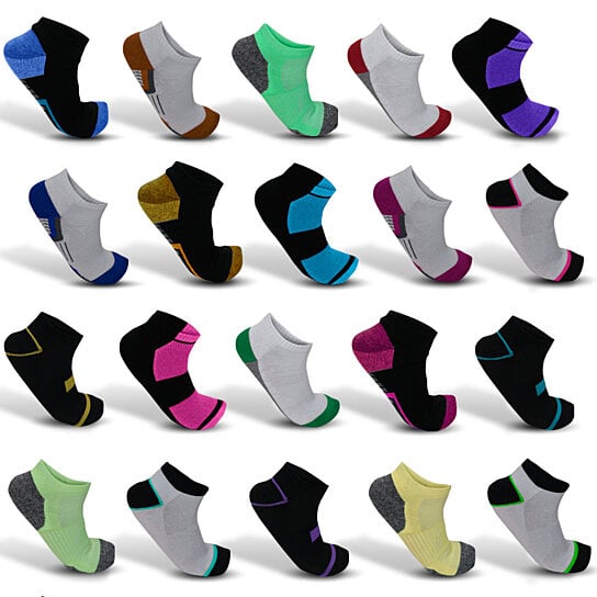 10-Pair Mystery Deal: Mens Moisture Wicking Low-Cut Socks Set of 10 Assorted Image 2