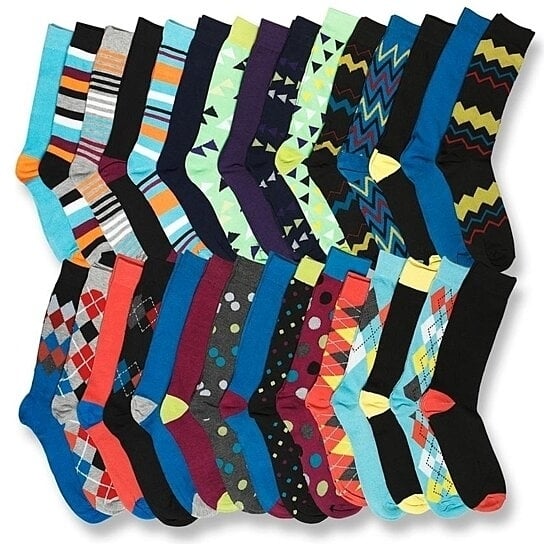 John Weitz Mens Funky Dress Socks Multi-Pack Cotton Stretch Fits Sizes 6-12.5 Image 2