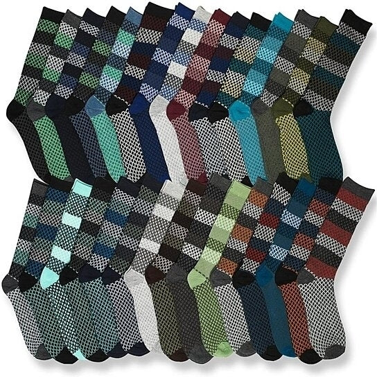 John Weitz Mens Funky Dress Socks Multi-Pack Cotton Stretch Fits Sizes 6-12.5 Image 3