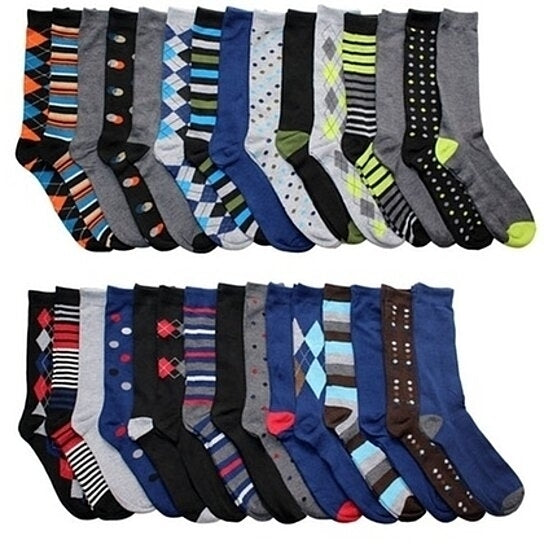 John Weitz Mens Funky Dress Socks Multi-Pack Cotton Stretch Fits Sizes 6-12.5 Image 4