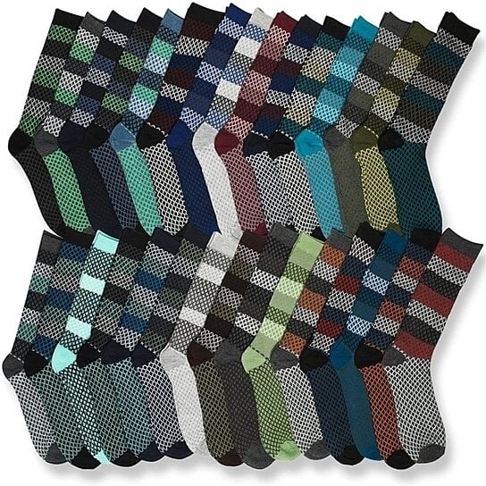 James Fiallo Mens Colorful Dress Socks Multi-Pair Surprise Variety Size 10-13 Image 8