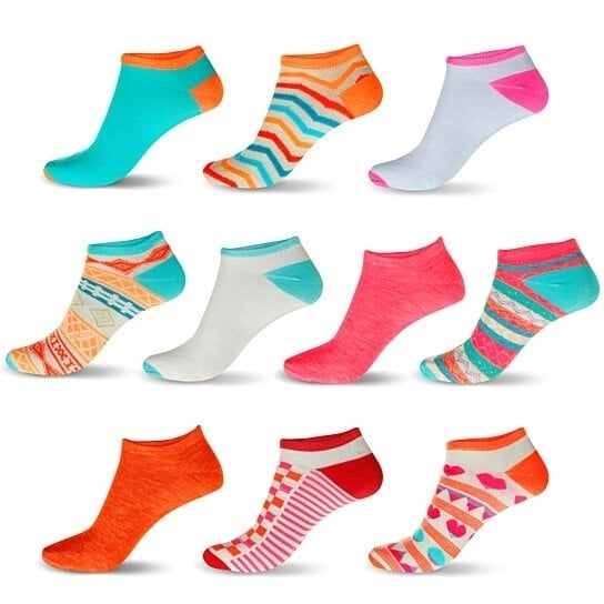 20-Pair Womens Colorful No Show Low Cut Ankle Socks Breathable Cotton Blend Image 3