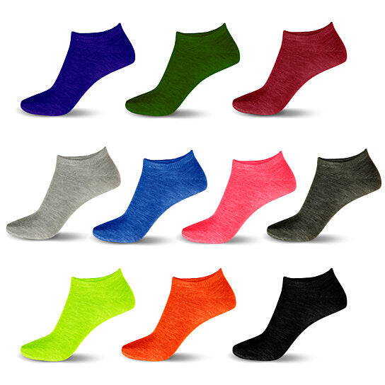 20-Pair Womens Colorful No Show Low Cut Ankle Socks Breathable Cotton Blend Image 4