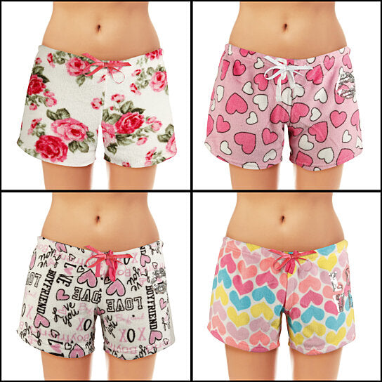 Multi-Pack Womens Super Soft Plush Funky Printed Shorts Assorted Sizes S-XL Image 7