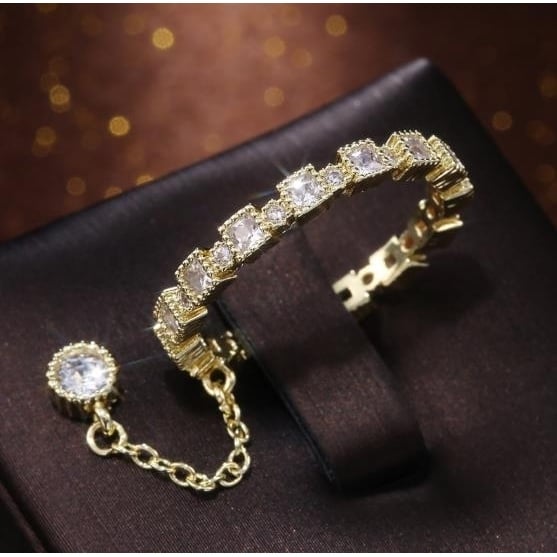 beautiful and creative Artificial zircon Pendant womens ring Image 2