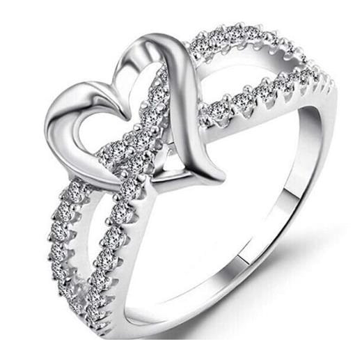 Heart shaped womens engagement ring Image 1