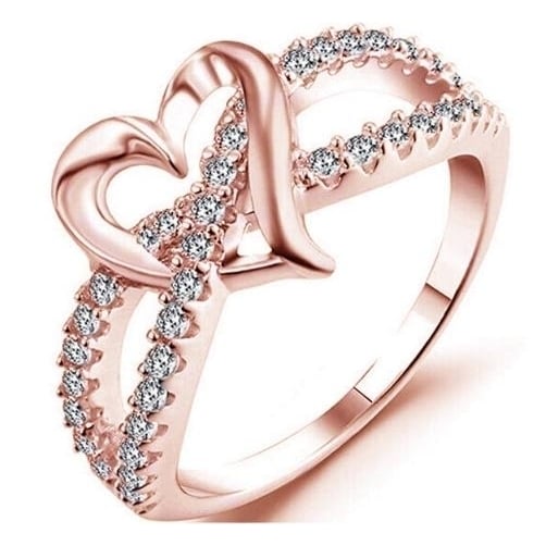 Heart shaped womens engagement ring Image 2