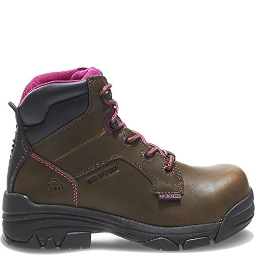 WOLVERINE Womens Merlin 6" Waterproof Composite Toe Work Boot Brown - W10383 BROWN Image 4