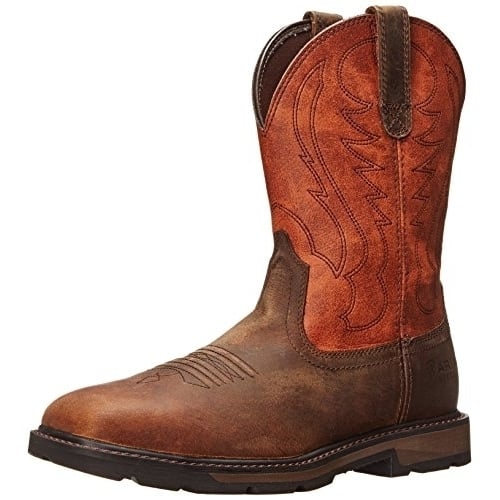 Ariat Groundbreaker Steel Toe Work Boot Brown Ember 10" Wide Square Toe 10015191 Image 4