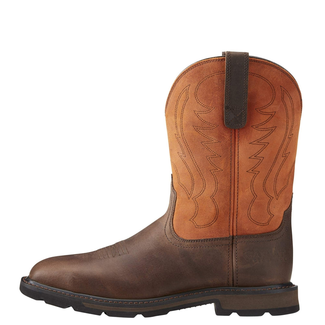 Ariat Groundbreaker Steel Toe Work Boot Brown Ember 10" Wide Square Toe 10015191 Image 2