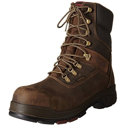 WOLVERINE Mens Cabor EPX 8" Waterproof Composite Toe Work Boot Dark Brown - W10316 BROWN Image 4