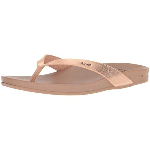 REEF Womens Cushion Court Flip Flop Rose Gold Vegan Leather RF0A3FDSRGL Image 4