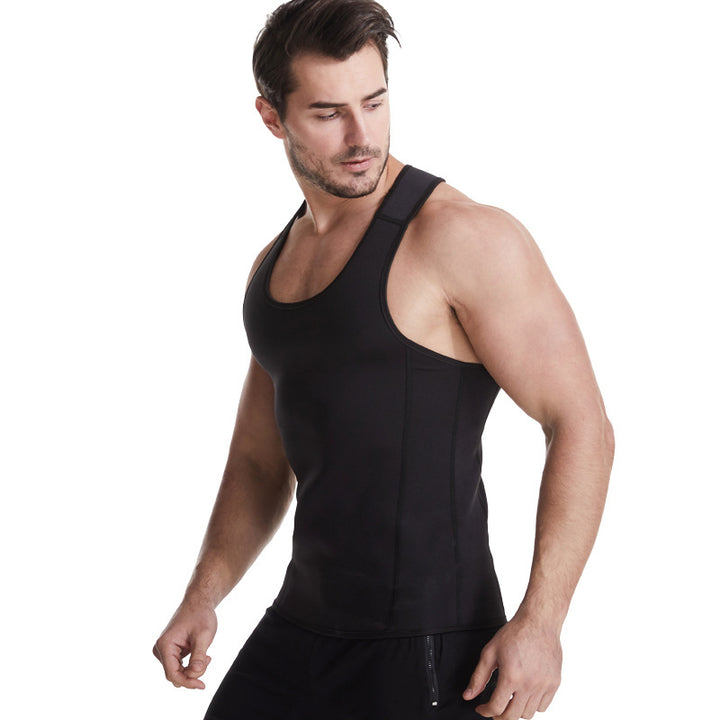 Large Size Abdomen Corset Mens Zipper Vest Corset Burst Sweat Fitness Image 3