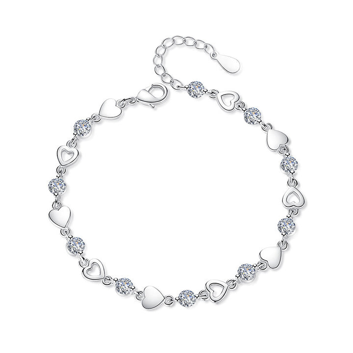 Love Heart-shaped Crystal Bracelet Ladies Image 1