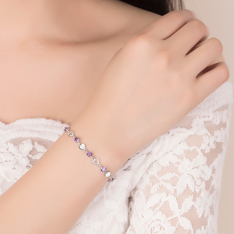 Love Heart-shaped Crystal Bracelet Ladies Image 2