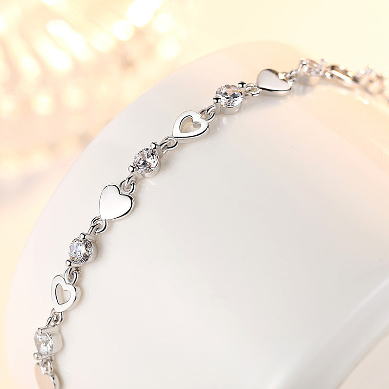 Love Heart-shaped Crystal Bracelet Ladies Image 3