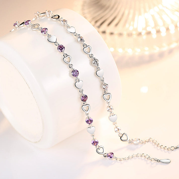 Love Heart-shaped Crystal Bracelet Ladies Image 4