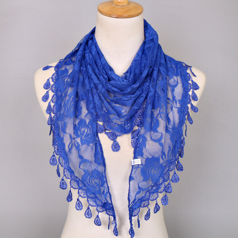 Lace Triangle Scarf Hollow Scarf Women Image 1