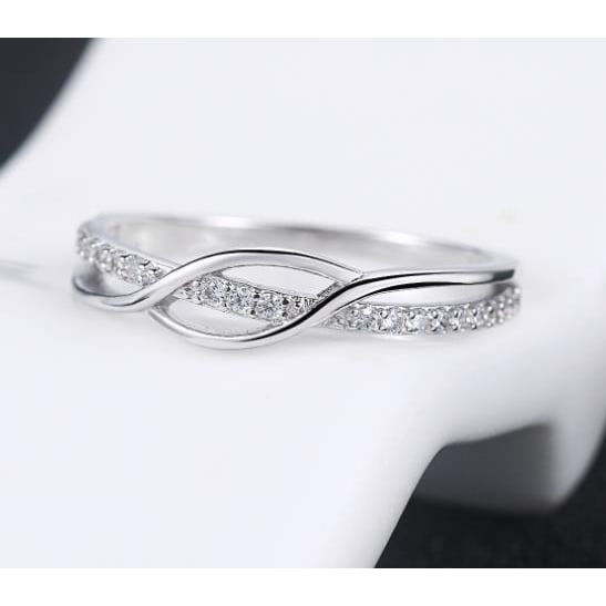 Fashion style Plated Platinum Artificial zircon ring Image 3