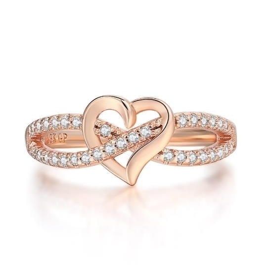 Fashionable heart-shaped womens engagement ring Image 1