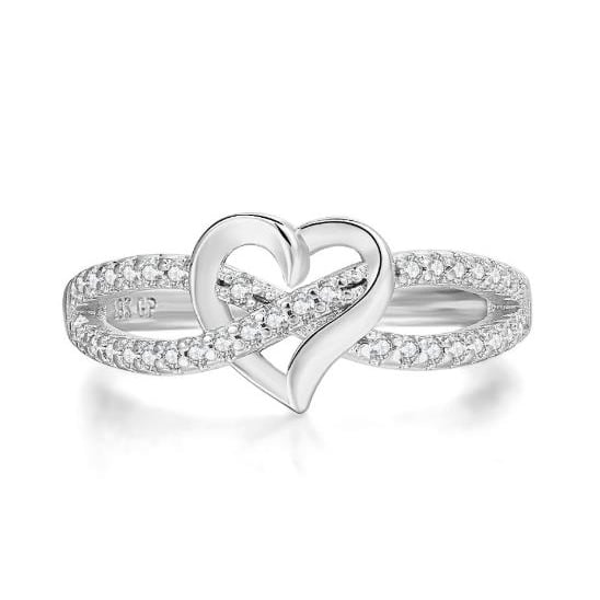 Fashionable heart-shaped womens engagement ring Image 2