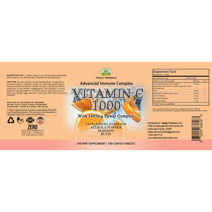 Vitamin C - 1695mg Power Complex (100 tablets) Image 3