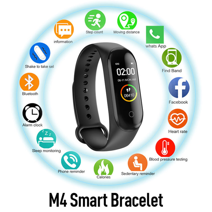 2020 Sport Running Pedometer Smart Wristband Heart Rate Waterproof Touch Screen Bluetooth Fitness Tracker Pedometer Image 2