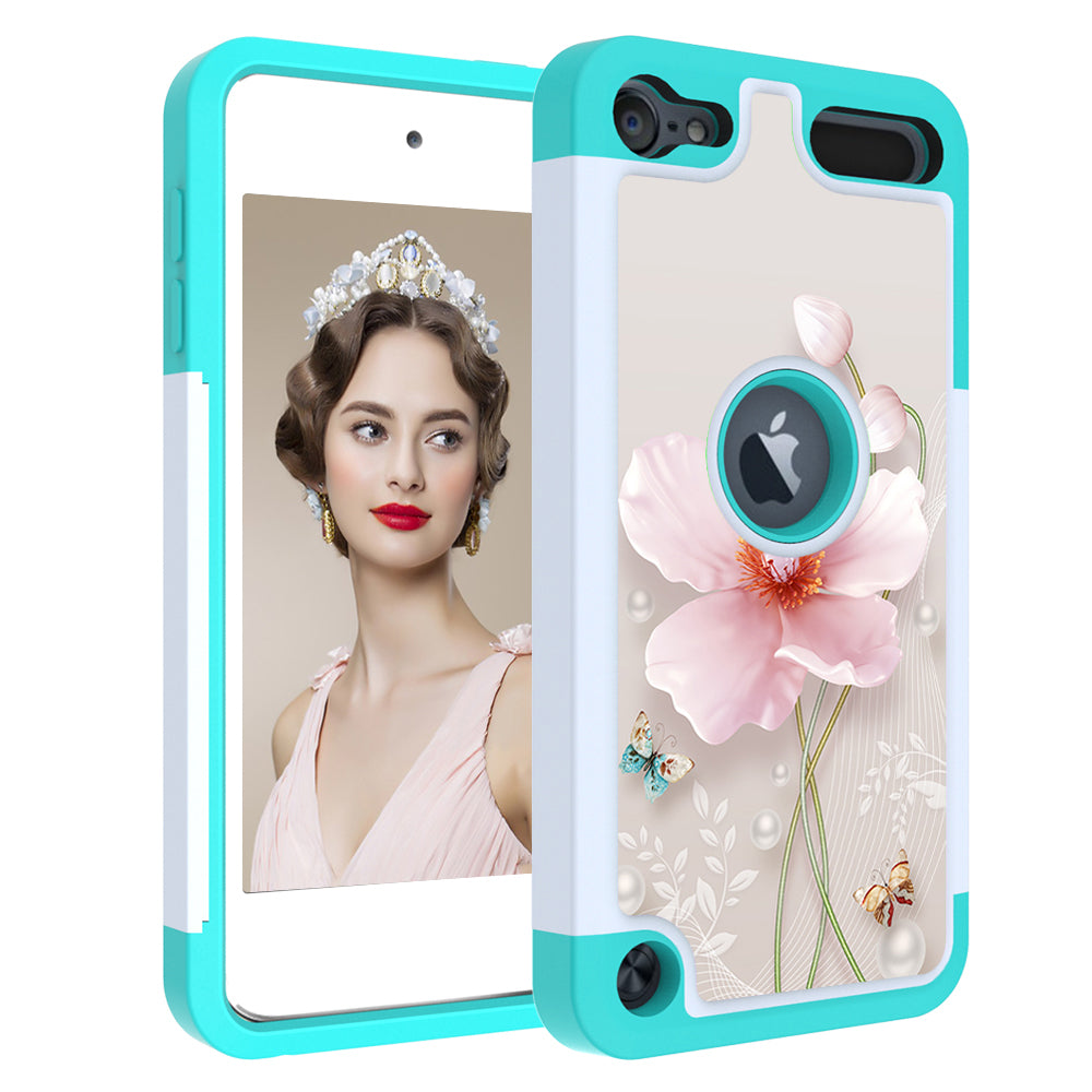 Luxury Painted Shockproof Phone Bling Case For Apple iPod Touch 5 6 7 Leather+PC 2 in 1 Silicone Cute back Cover Funda Image 4