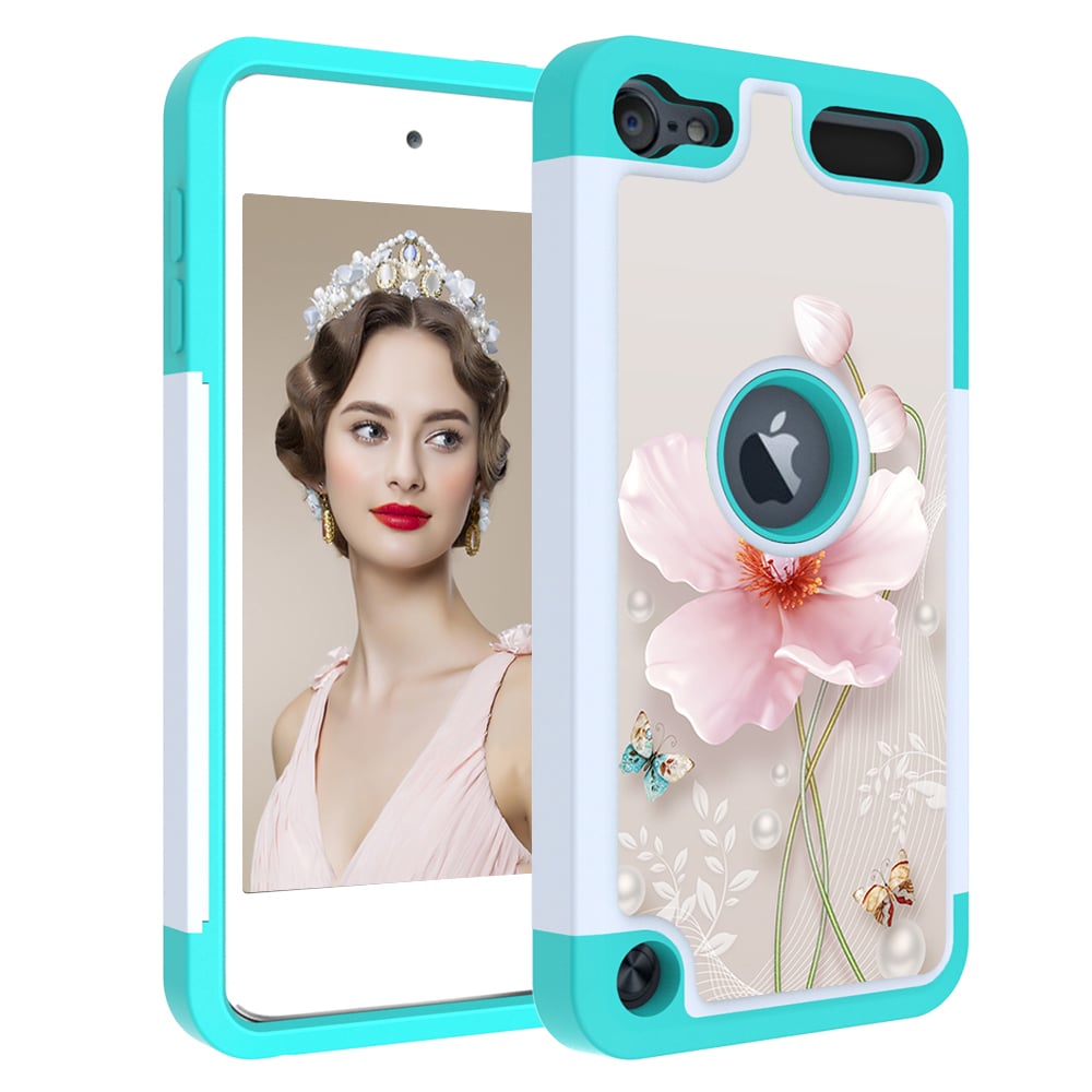 Luxury Painted Shockproof Phone Bling Case For Apple iPod Touch 5 6 7 Leather+PC 2 in 1 Silicone Cute back Cover Funda Image 1