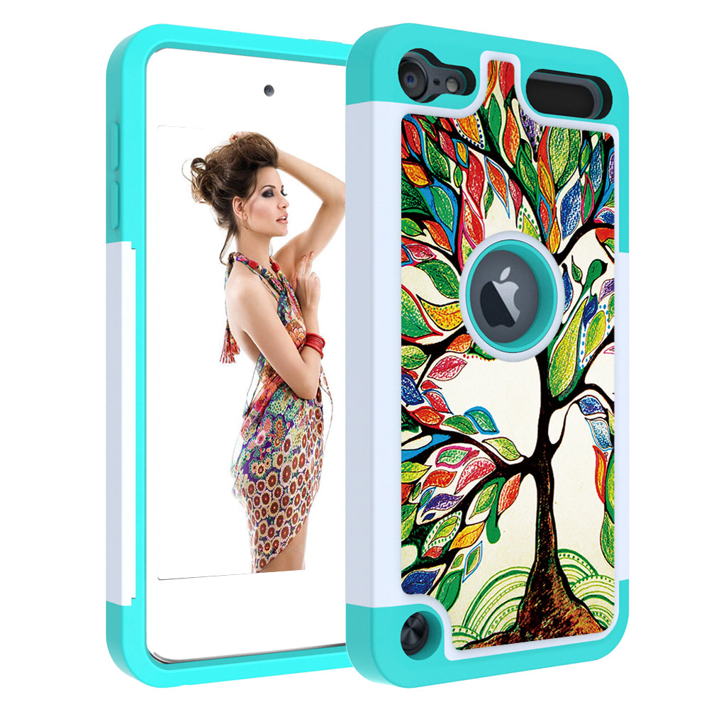 Luxury Painted Shockproof Phone Bling Case For Apple iPod Touch 5 6 7 Leather+PC 2 in 1 Silicone Cute back Cover Funda Image 4