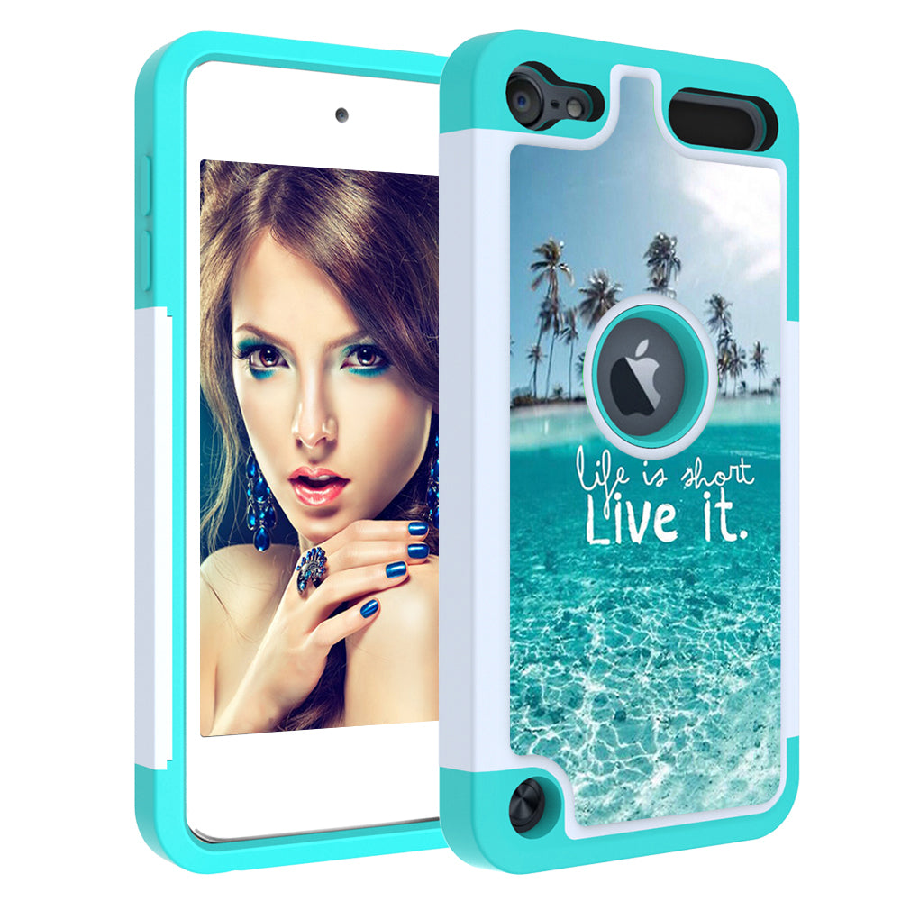 Luxury Painted Shockproof Phone Bling Case For Apple iPod Touch 5 6 7 Leather+PC 2 in 1 Silicone Cute back Cover Funda Image 6